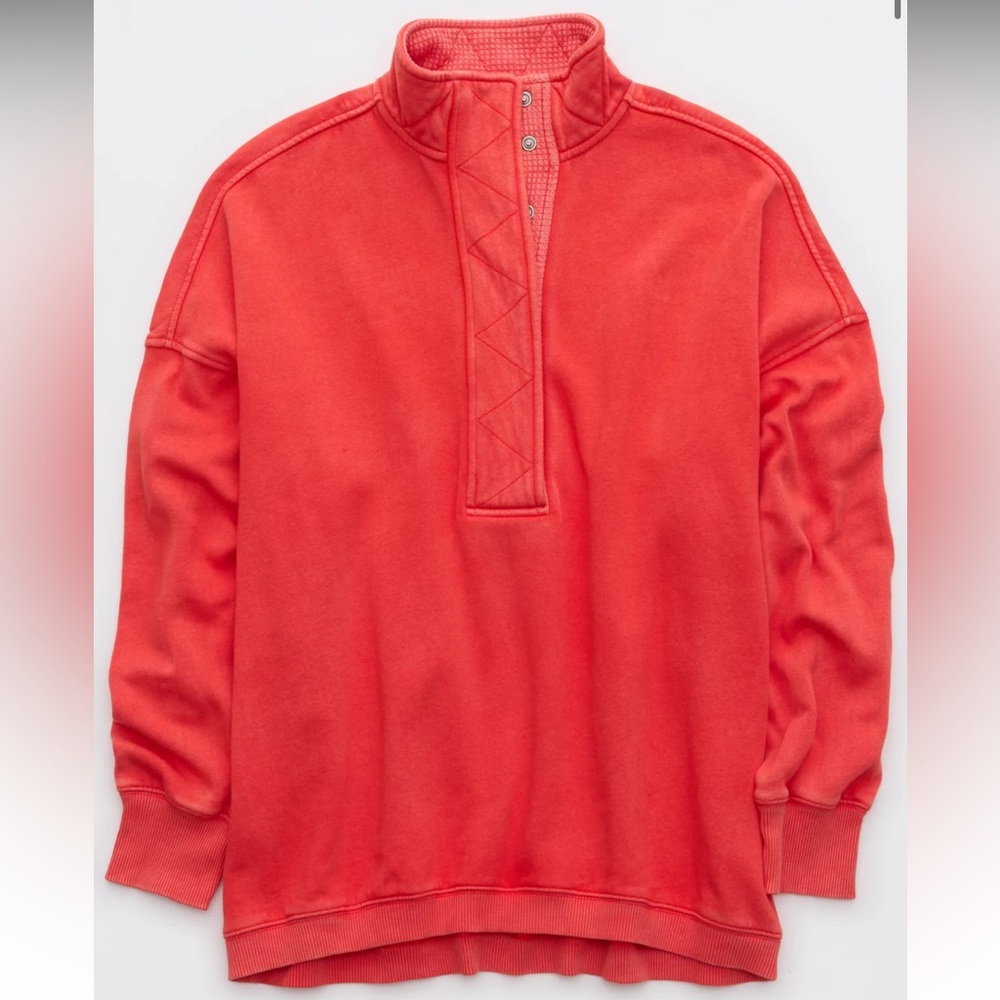 Aerie Getaway Quarter Snap Sweatshirt